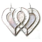 Entwined Heart Suncatcher Stained Glass Silver 25th Wedding 050