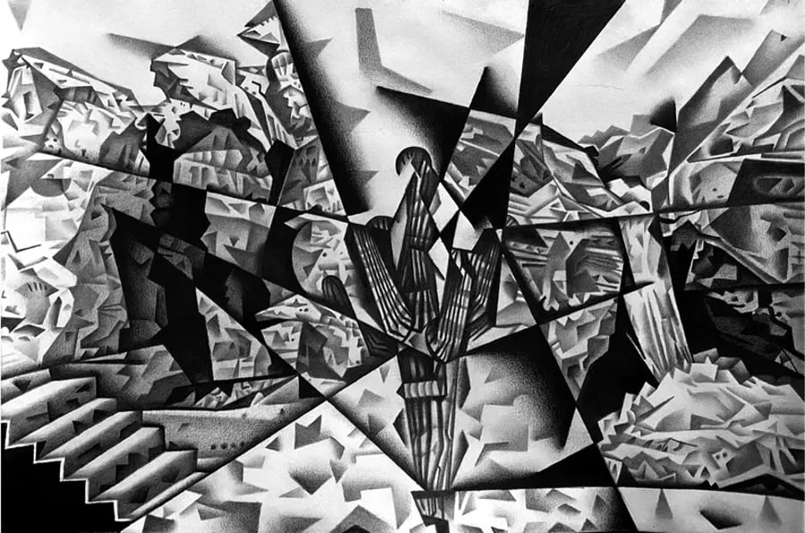 Desert Landscape with Waterfall