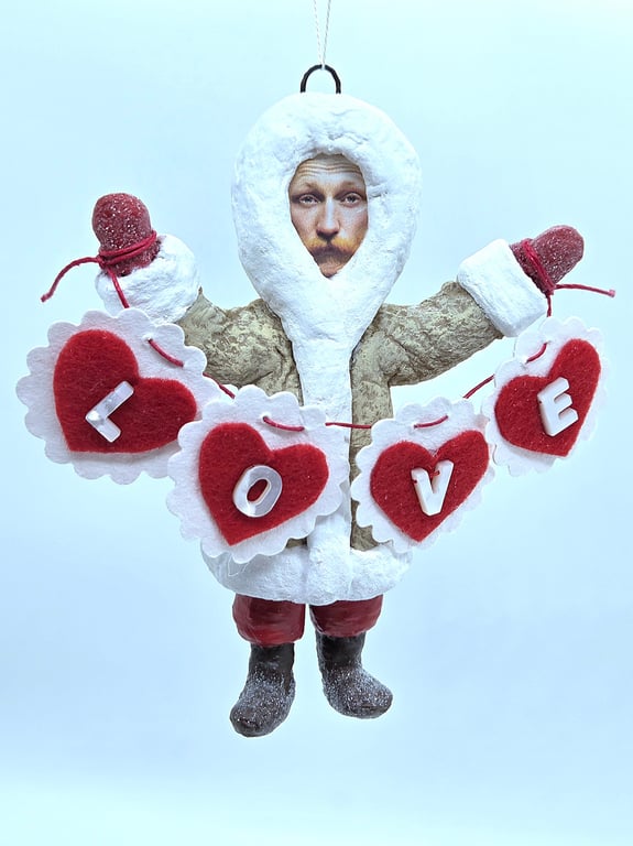 Charming Spun Cotton Boy Valentine’s Ornament