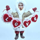 Charming Spun Cotton Boy Valentine’s Ornament