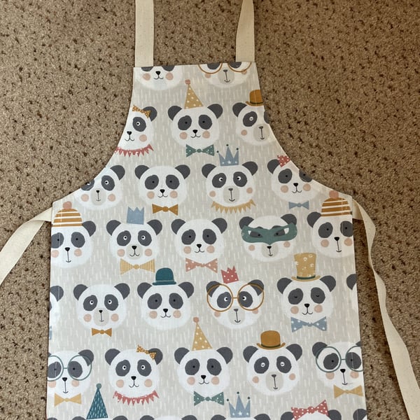 Child's Panda Apron, Handmade in the UK