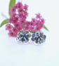 Silver flower earrings, sapphire earrings, September birthstone jewellery - Image 3