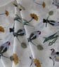 Handprinted chiffon scarf Goldfinches & Seedheads