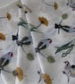 Handprinted chiffon scarf Goldfinches & Seed Heads - Image 1