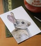 Greetings card - Rabbit - 4 x 5.75 inches (10.5 x 14.8cm)