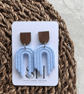 Boho Statement Jewellery - Textured Pastel Blue Rainbow Arch Earrings  - Image 1
