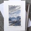 Blank Card. Handpainted Watercolour Art. OOAK