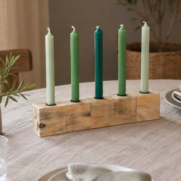 Dinner Candle Holder Upcycled Dining Table Decor 