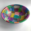 Colourful Bamboo bowl handpainted