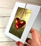 Keepsake fused glass heart valentines card