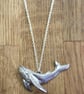 Handmade Humpback Whale Necklace: Recycled Pewter, 18 inch Chain, Ocean Sculptur - Image 4