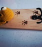 Crocheted chihuahua head on wooden board with hooks - Image 3