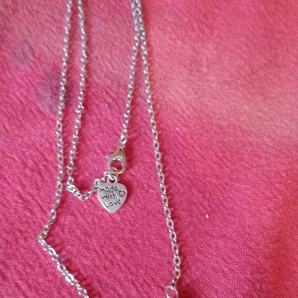 Handmade silver plated necklace with yellow beads 