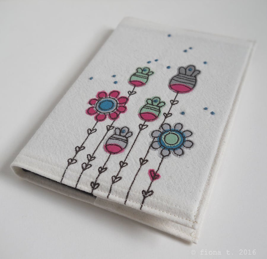 embroidered floral notebook with A6 sketchbook