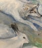 Wolf And Snowy Hare Painting - Image 3
