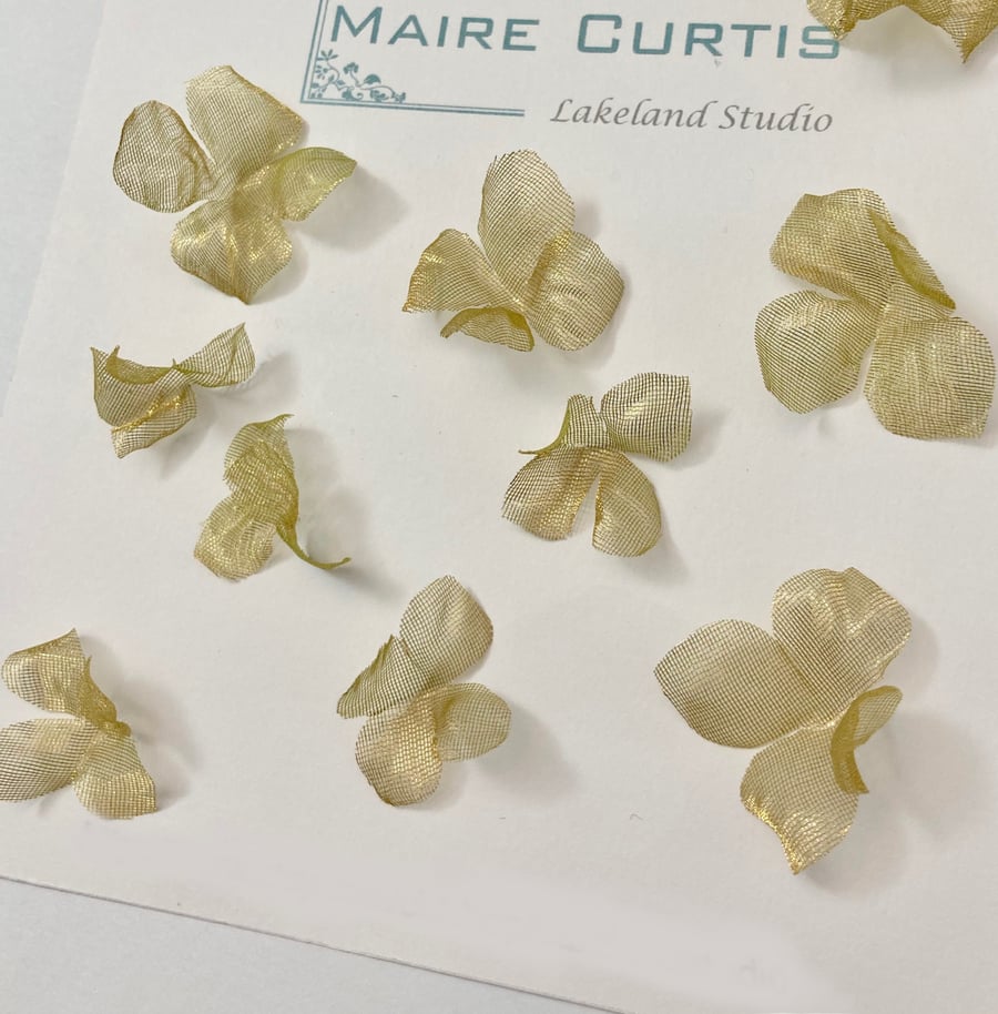 Metallic Gold Silk organza Hydrangea flowers