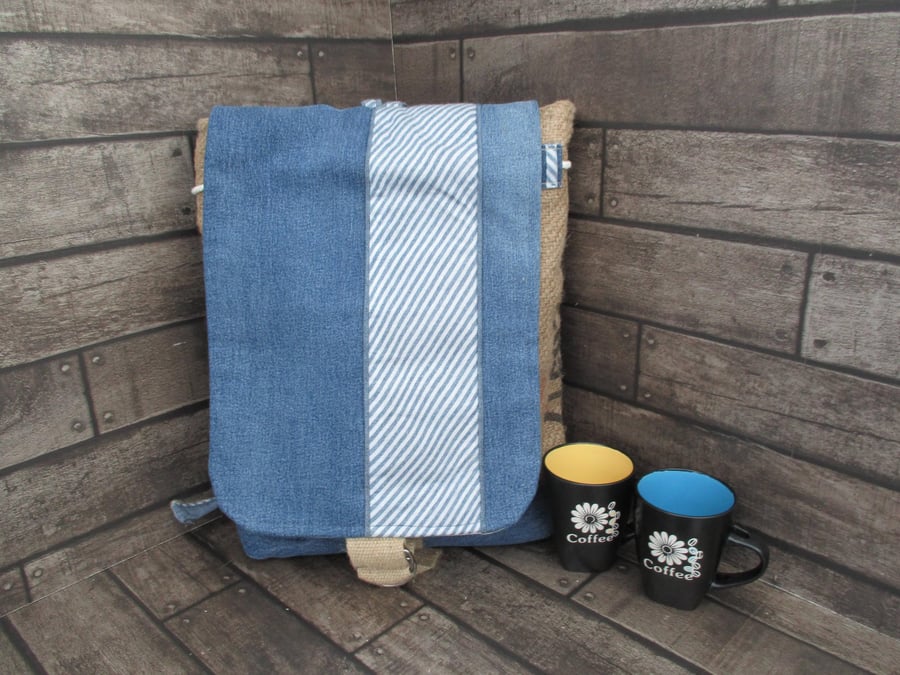 Upcycled Denim Rucksack Handmade Sustainable Backpack
