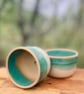 Hand thrown Ceramic plant pot - copper patina