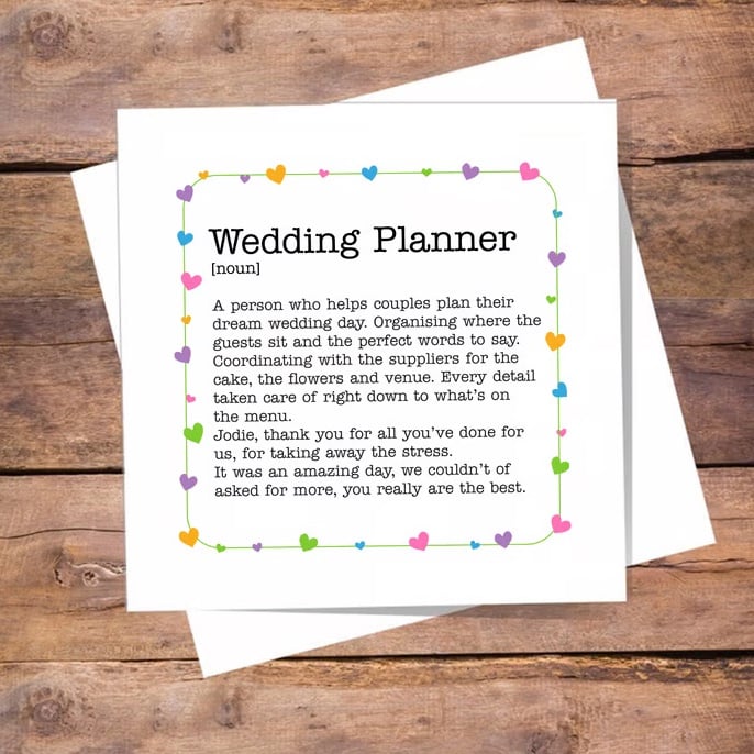 Wedding Planner Personalised Card - thank you