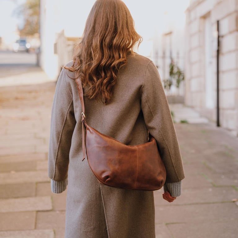 Slouchy Leather Everyday Crossbody Shoulder Bag 