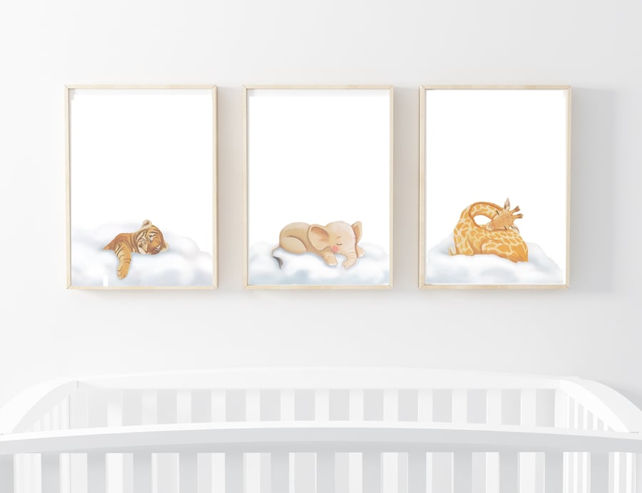 Safari Nursery Wall Art - SET OF 3
