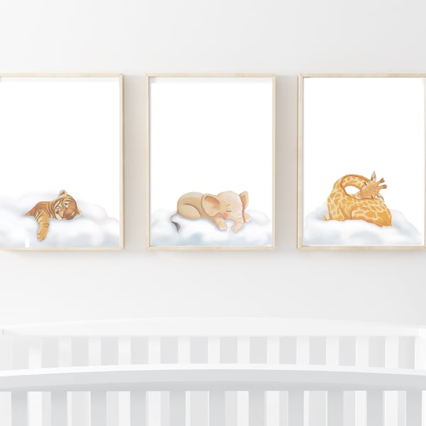 Safari Nursery Wall Art - SET OF 3