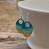 ‘Beach’ enamel scale earrings. Sterling silver. 