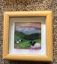 North York moors sunset with grazing sheep needle felt  box frame 