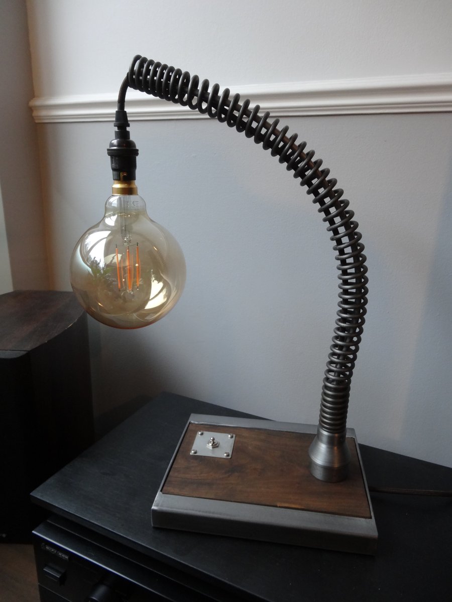 A vintage industrial look bespoke lamp