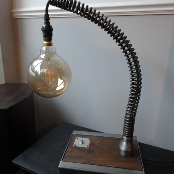 A vintage industrial look bespoke lamp