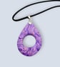 Pink and Purple Marbled Glasses Holder Necklace with Black Waxed Cord