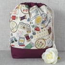 Project bag, drawstring bag, stitching, sewing