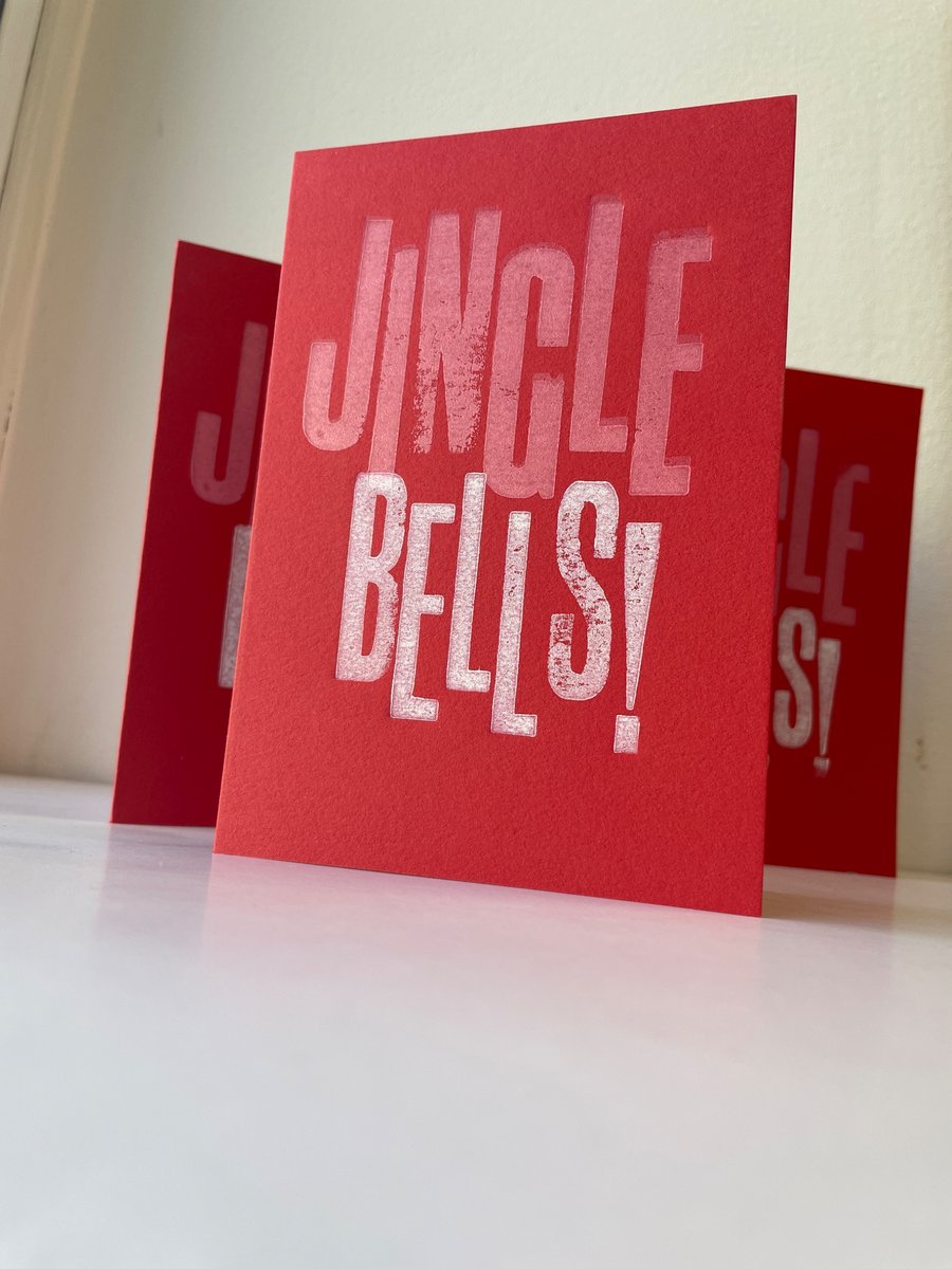 Jingle Bells letterpress printed Christmas Cards