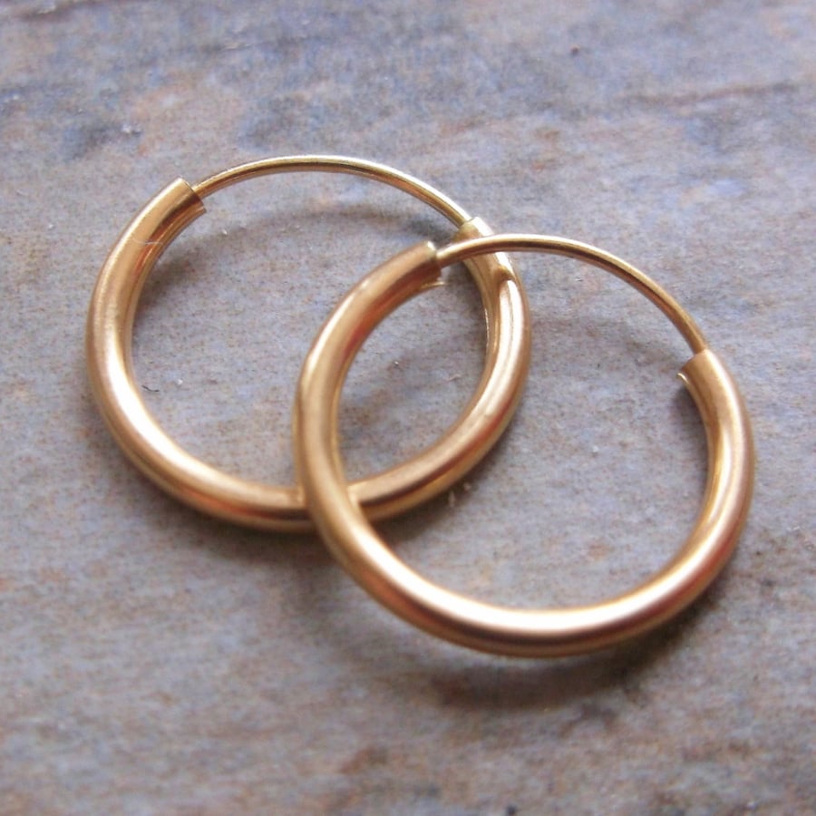 14K Gold Filled 12mm hoop earrings 