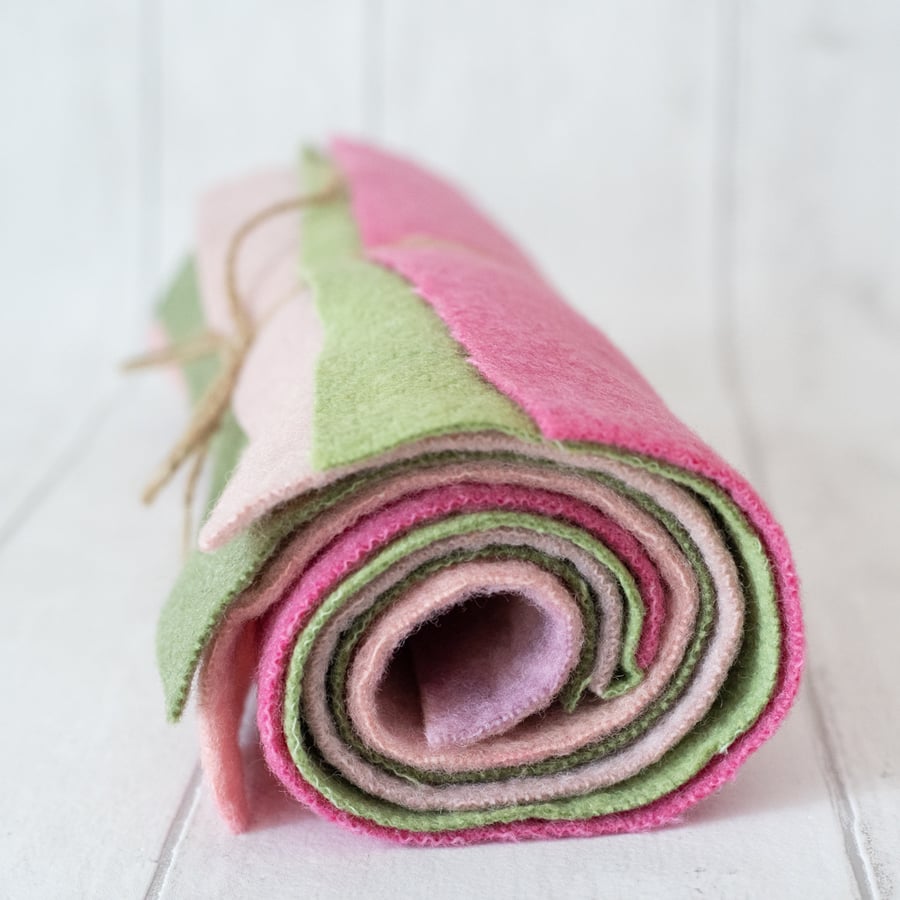 Dyed Vintage Wool Felt Pieces