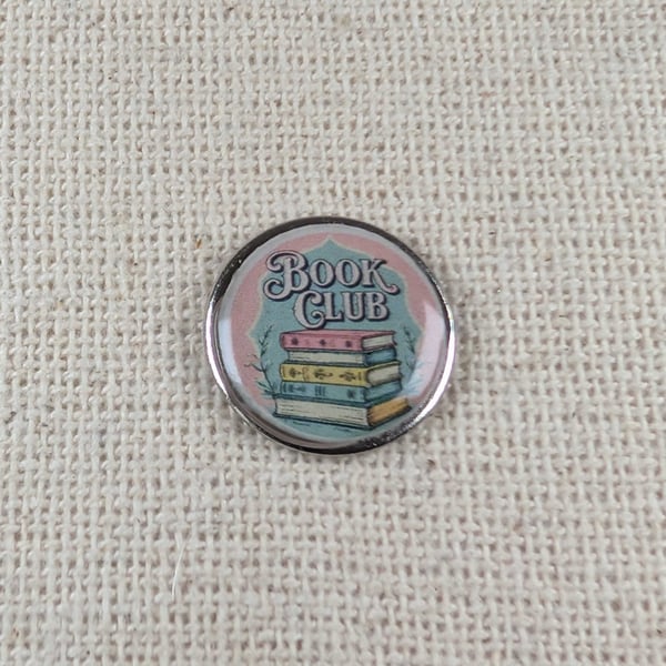 Book Club - Book Lover Themed Badge - Large Resin Topped Pin Badge - 2