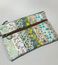 Wildflower Quilted Double Zip Pouch - Brown Zip