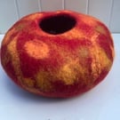 Felted "Autumn leaves" decorative wool bowl.