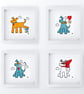 Watering The Flowers, dog peeing on a flower illustration, Giclee print - Image 6