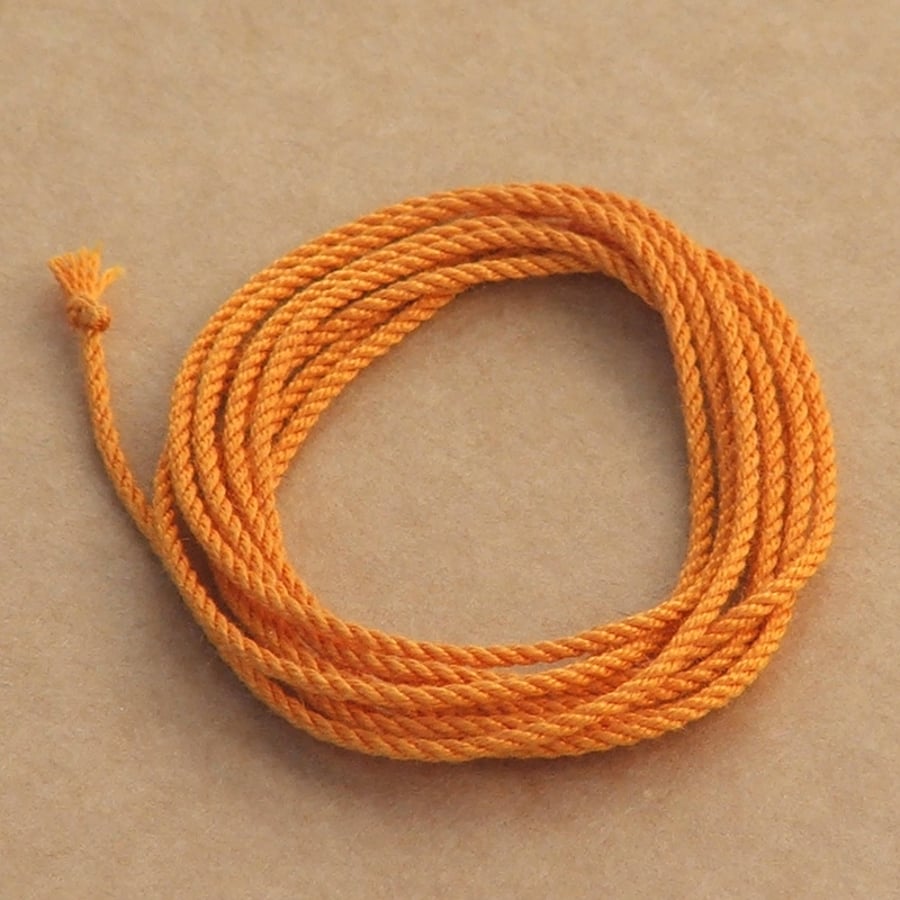 Silk cord - Orange, 1 metre