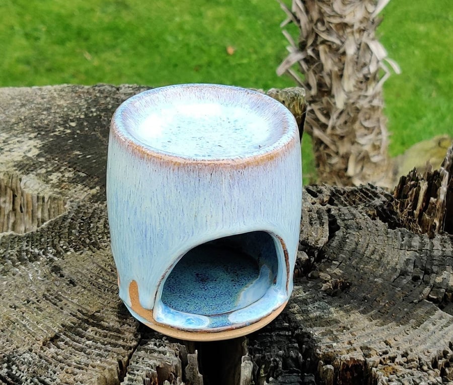 Pale Blue oil burner, wax melt, handmade, oil burner