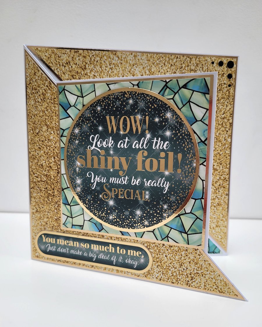 Funny Sarcastic Birthday Card - “Look at All the Shiny Foil” Humorous Card