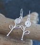 Silver Spiral Flower Dangle Earrings - Image 10