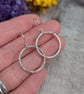 Sterling Silver Dot Textured Circle Earrings - JBJ1080