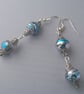 Blue and Silver Sparkly Earrings - Image 2