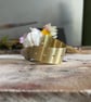Flower Ring with Blue Stone - Handmade Mixed Metal Ring - Image 2