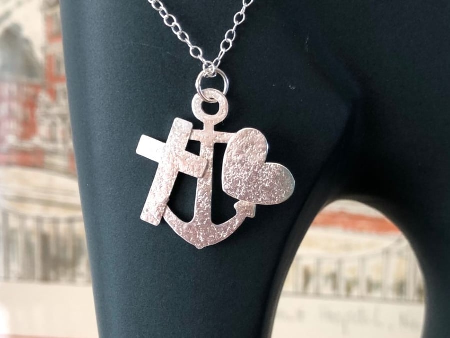 Silver Pendant Representing Faith Hope & Charity 