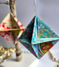 Set of 4 Origami Christmas Decorations - Pastels and Gold - Image 2
