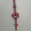 Crochet heart wall hanging 