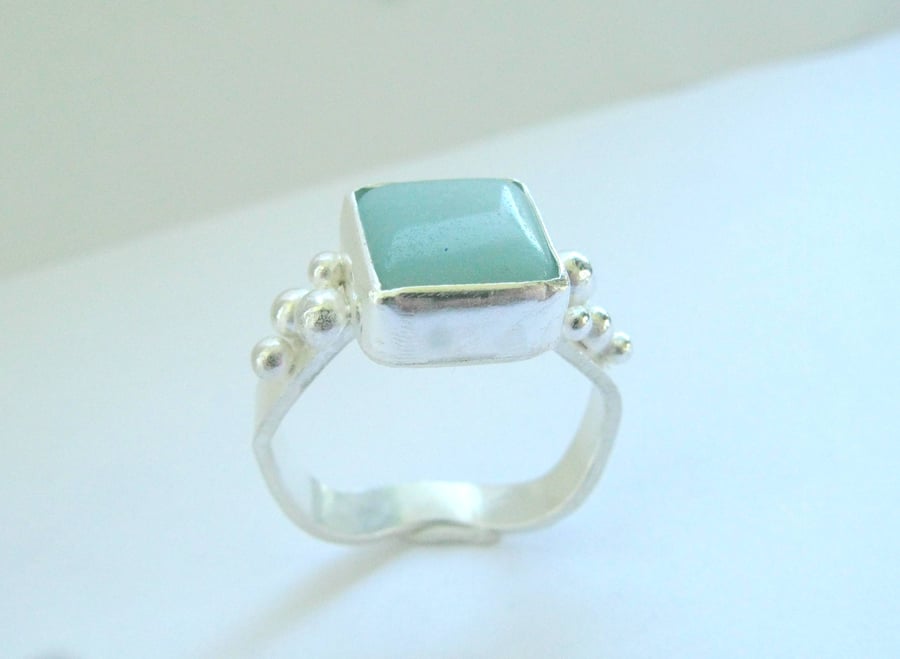 Sterling silver blue lagoon ring